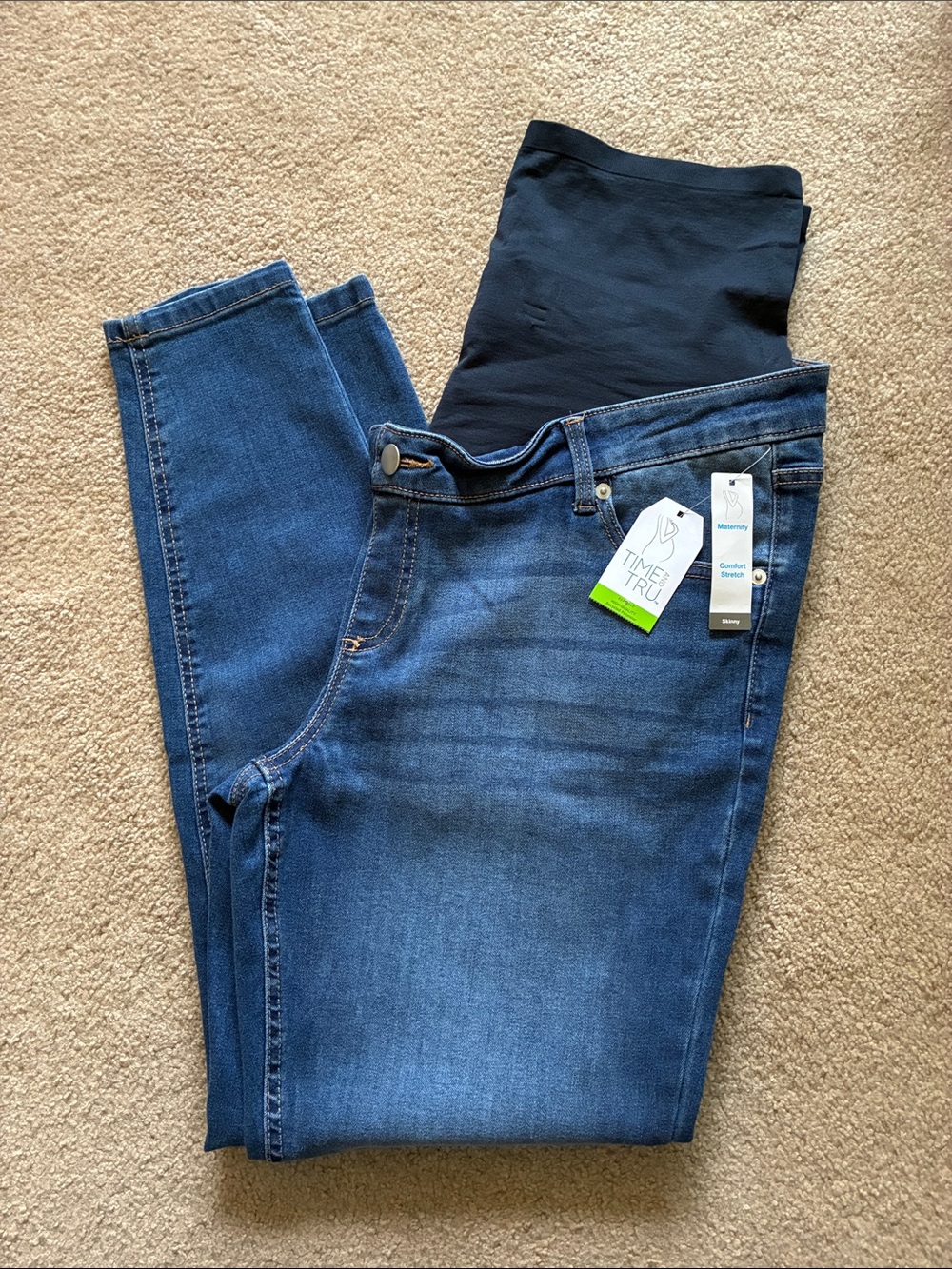 Time and Tru Maternity Comfort Stretch Skinny Jeans - Size XL (16/18)